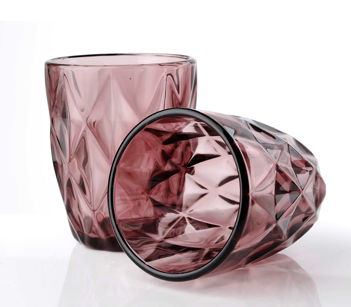 Lot de 6 verres à eau Elise, rose - DECOR PETIT