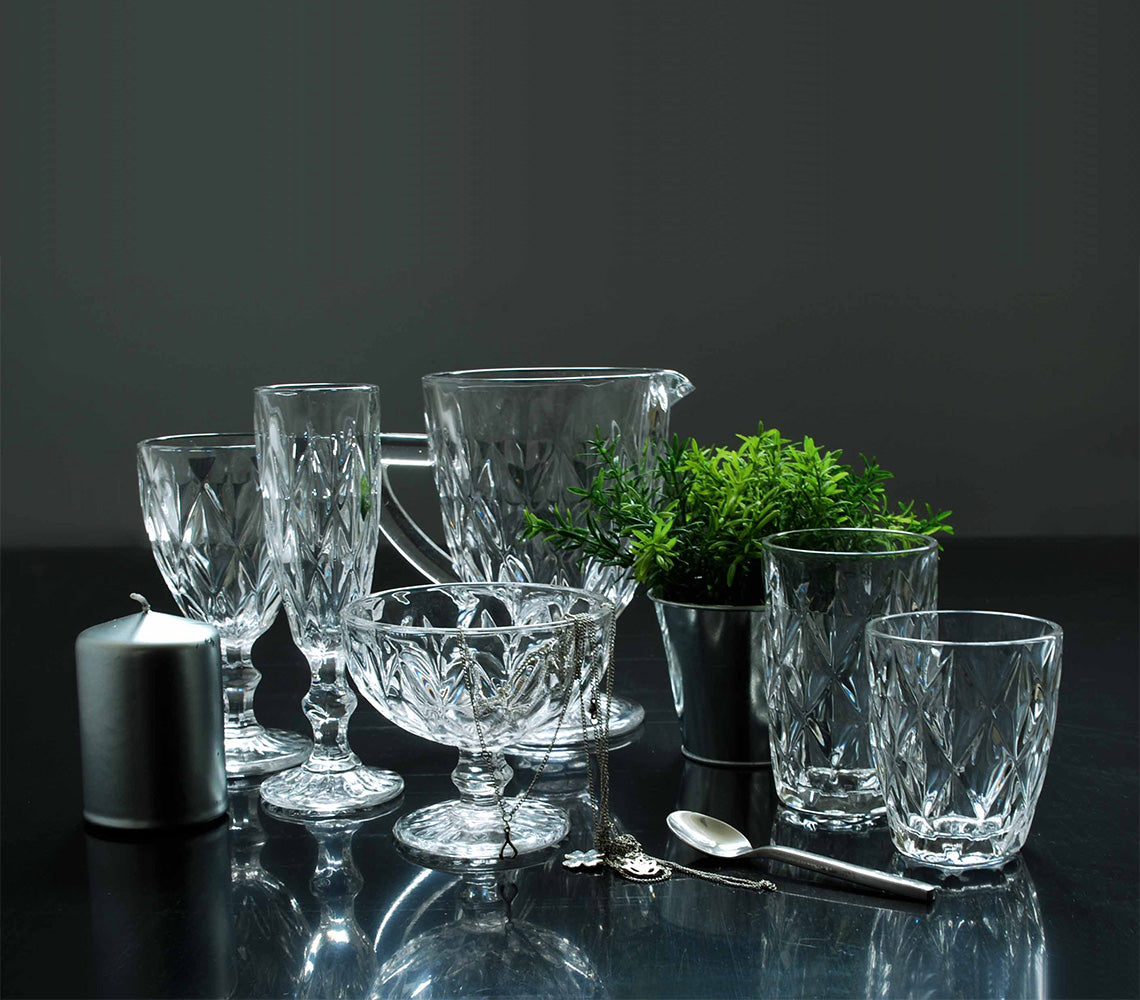 Elise Set of 6 Water Glasses, Clear - DECOR PETIT