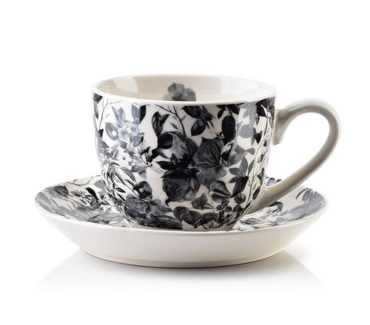 Harper Schwarze Tasse und Untertasse - DECOR PETIT