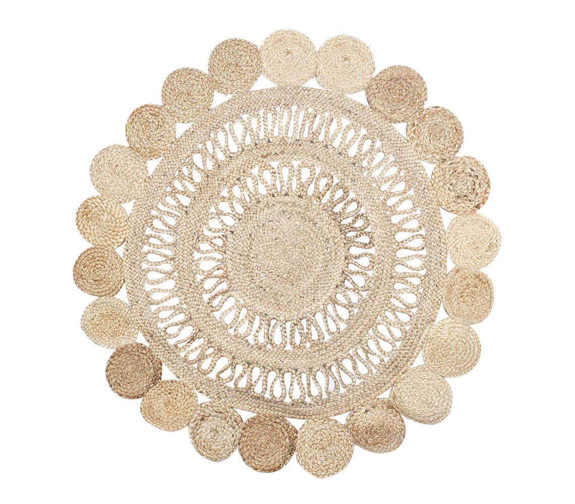 Tappeto rotondo in iuta Asha Boho, 120 cm. - DECOR PETIT