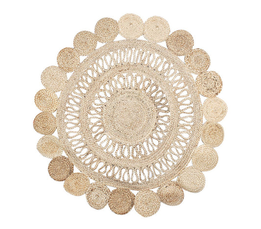 Asha Boho Rond Jute Tapijt, 120 cm. - DECOR PETIT