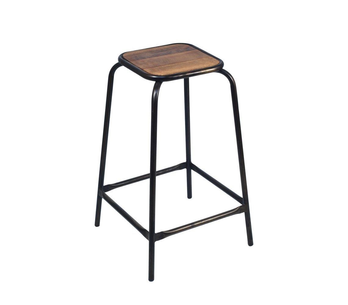 Tabouret carré en bois Heena - DECOR PETIT