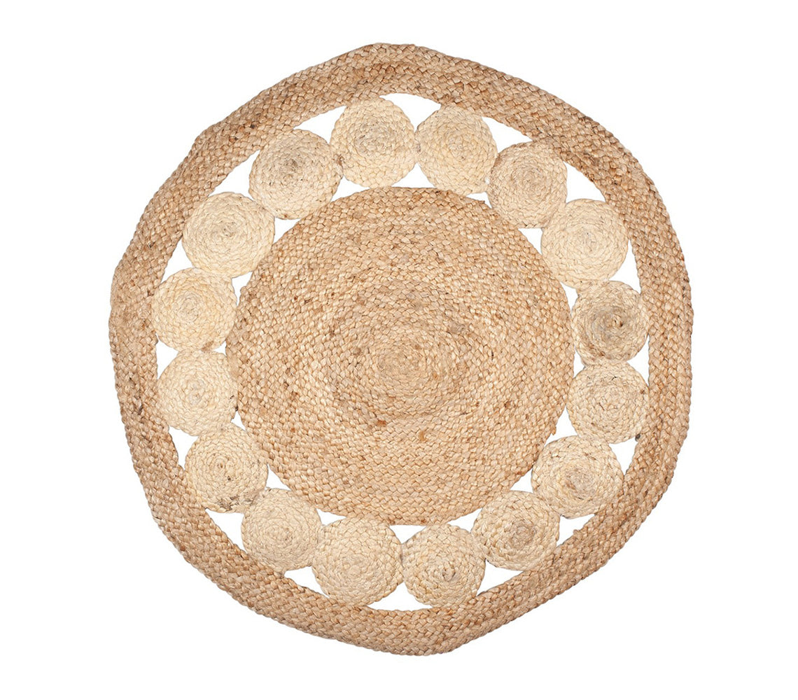 Asha Round Jute Rug, 90 cm. - DECOR PETIT