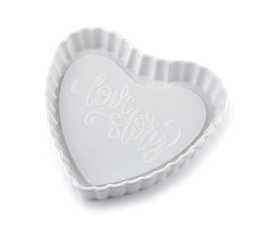 Modern Life Heart-Shaped Baking Mold, White - DECOR PETIT