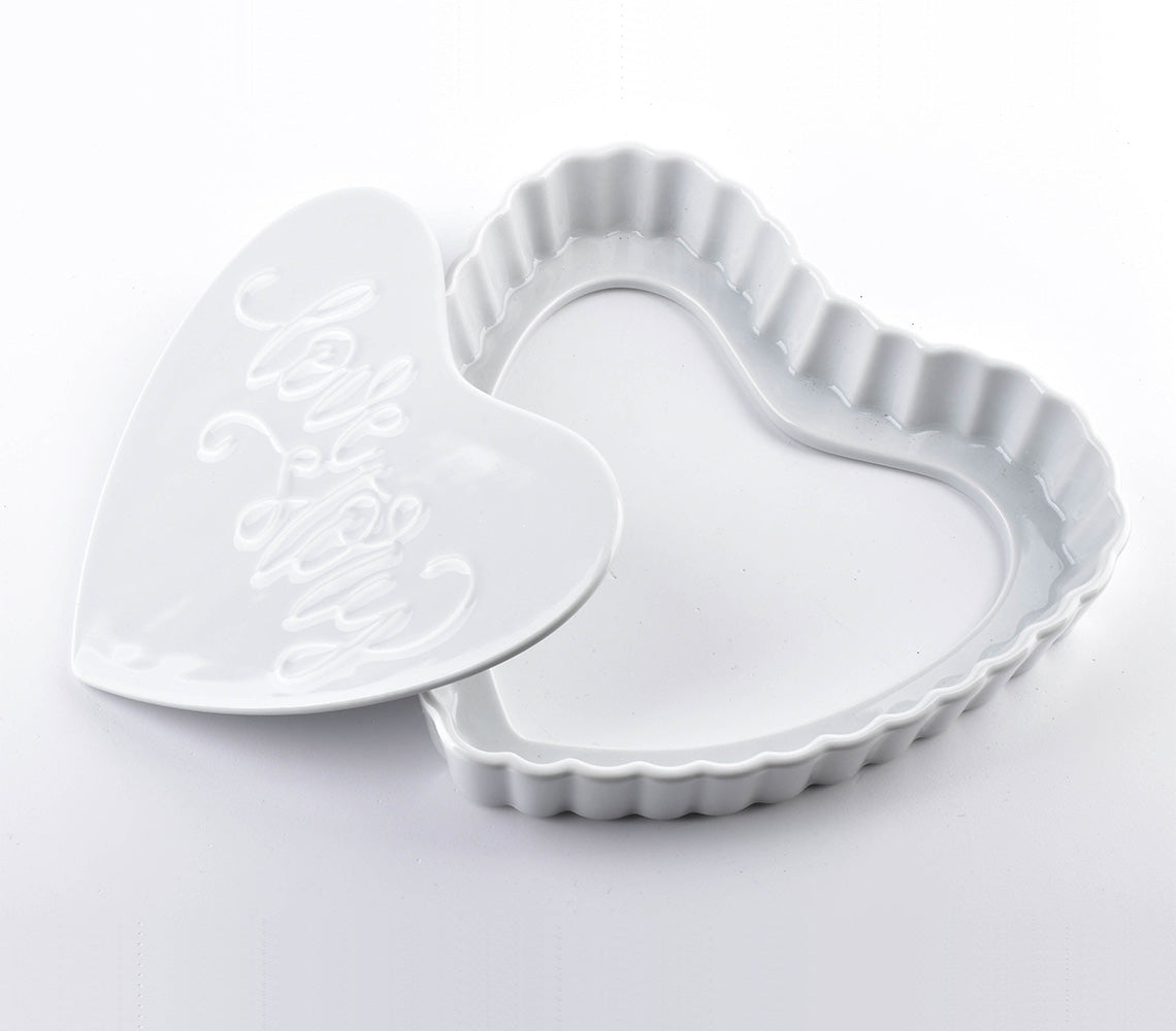 Modern Life Heart-Shaped Baking Mold, White - DECOR PETIT