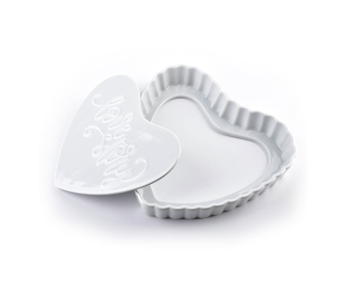 Modern Life Heart-Shaped Baking Mold, White - DECOR PETIT