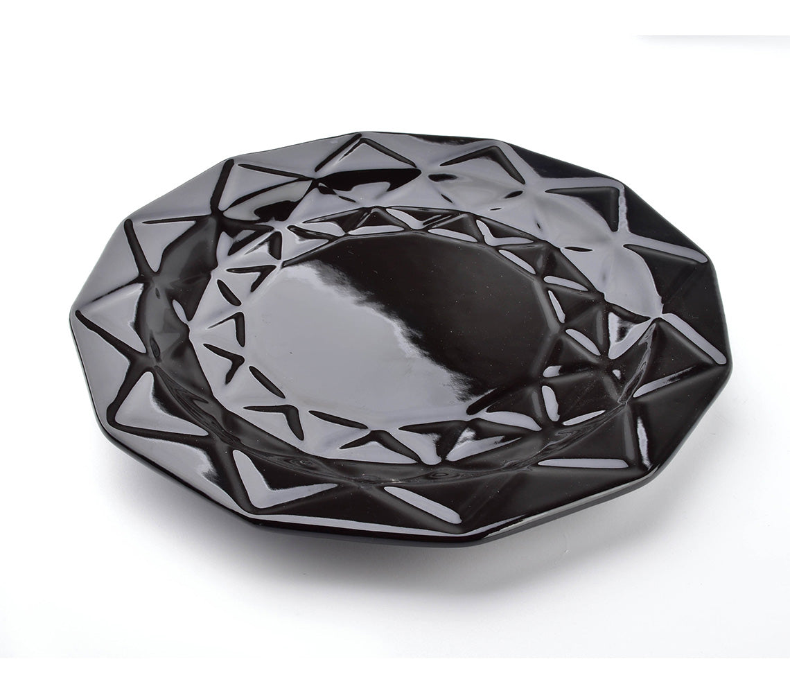 Assiette plate Adel, noire - DECOR PETIT