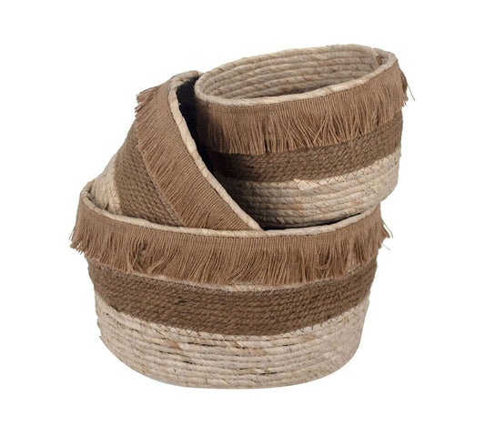 Set di Cestini con Nappe Naturali Shylah - DECOR PETIT