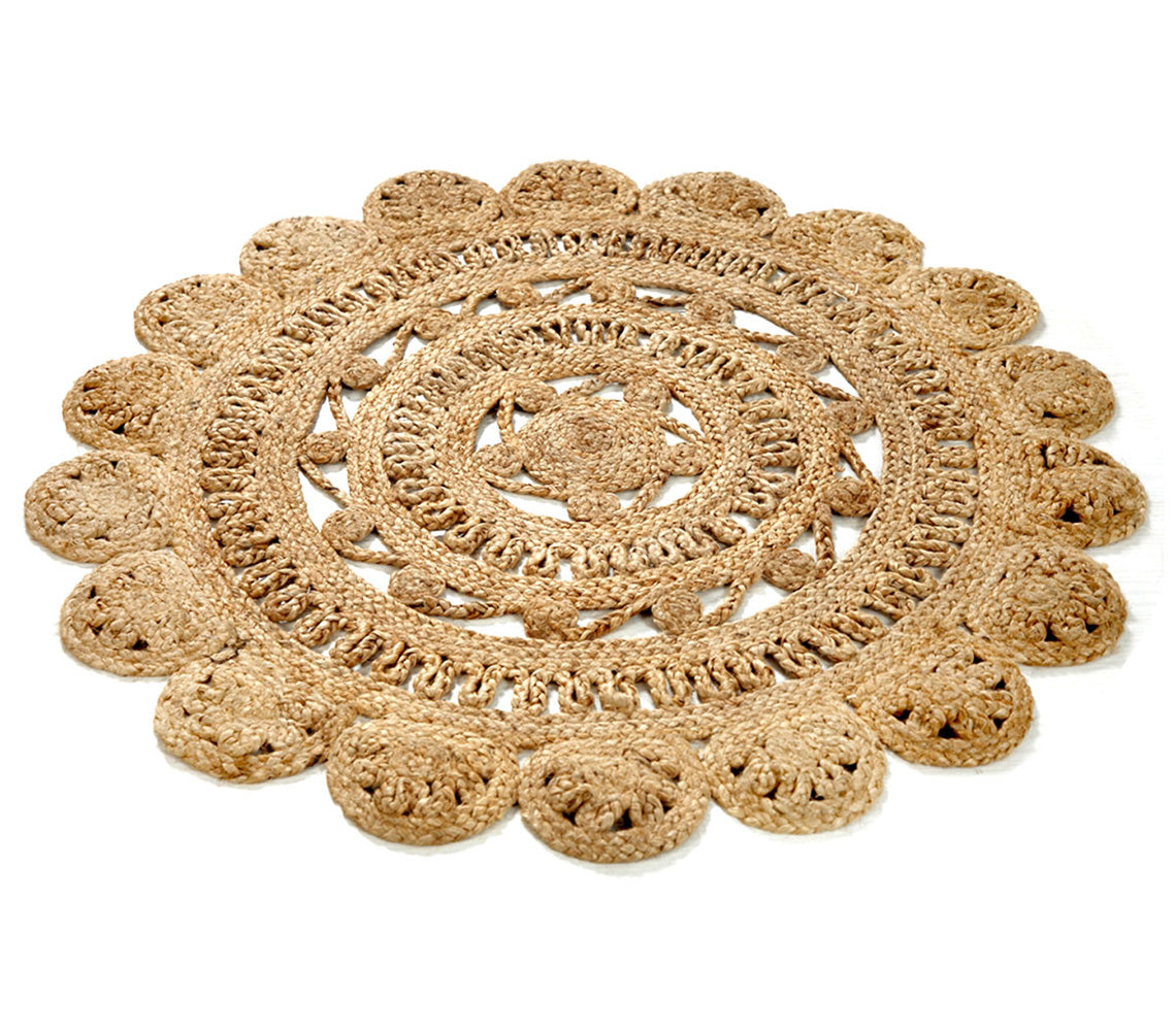 Sahara Boho Round Jute Carpet, 90 cm. - DECOR PETIT