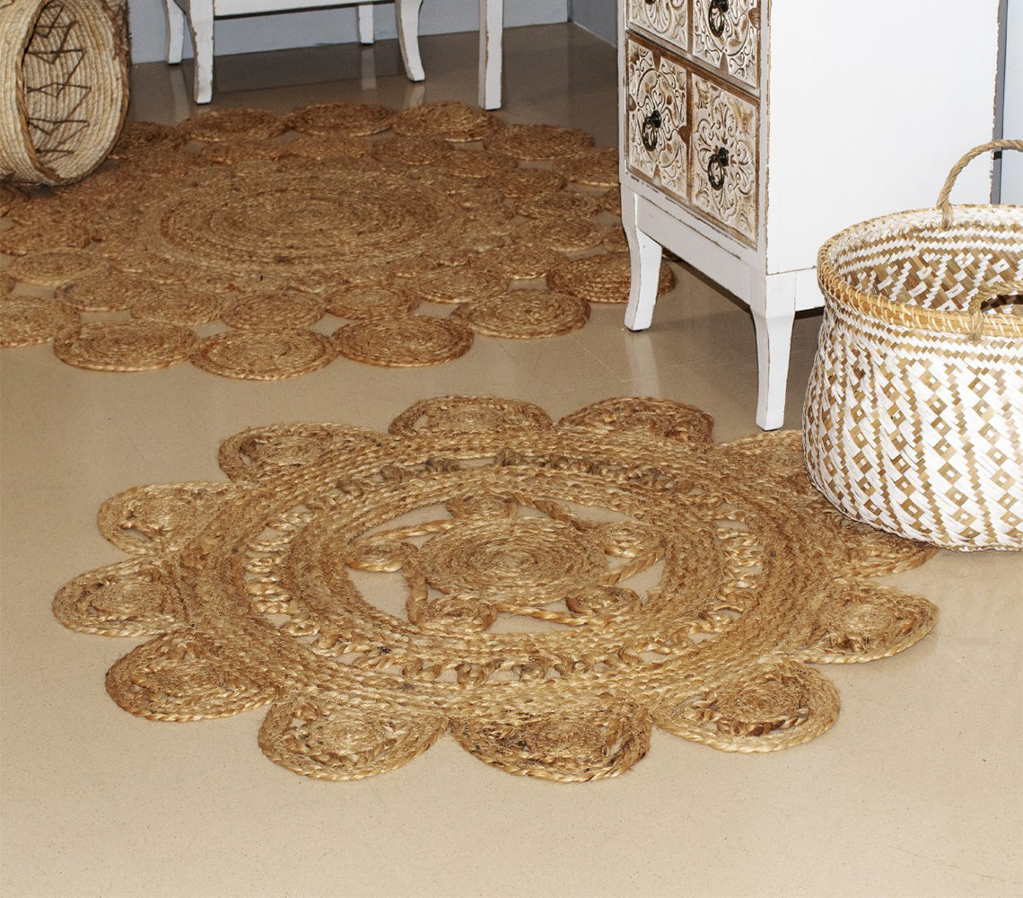 Tapis rond en jute Sahara Boho, 90 cm. - DECOR PETIT