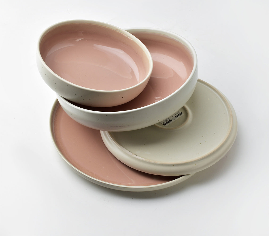 Basic Nature Set van 6 Lunchborden, Zalm - DECOR PETIT