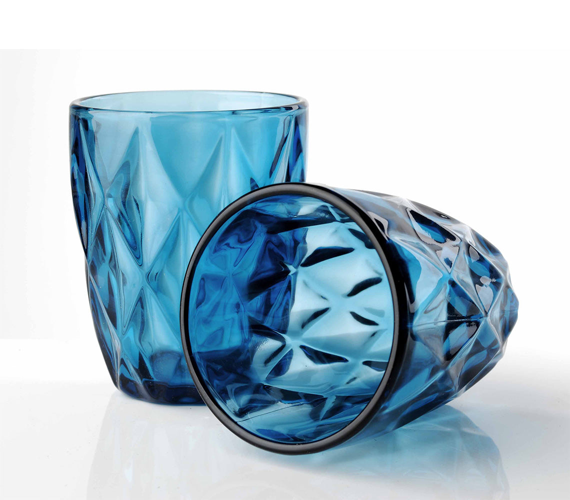 Lot de 6 verres à eau Elise, bleu - DECOR PETIT