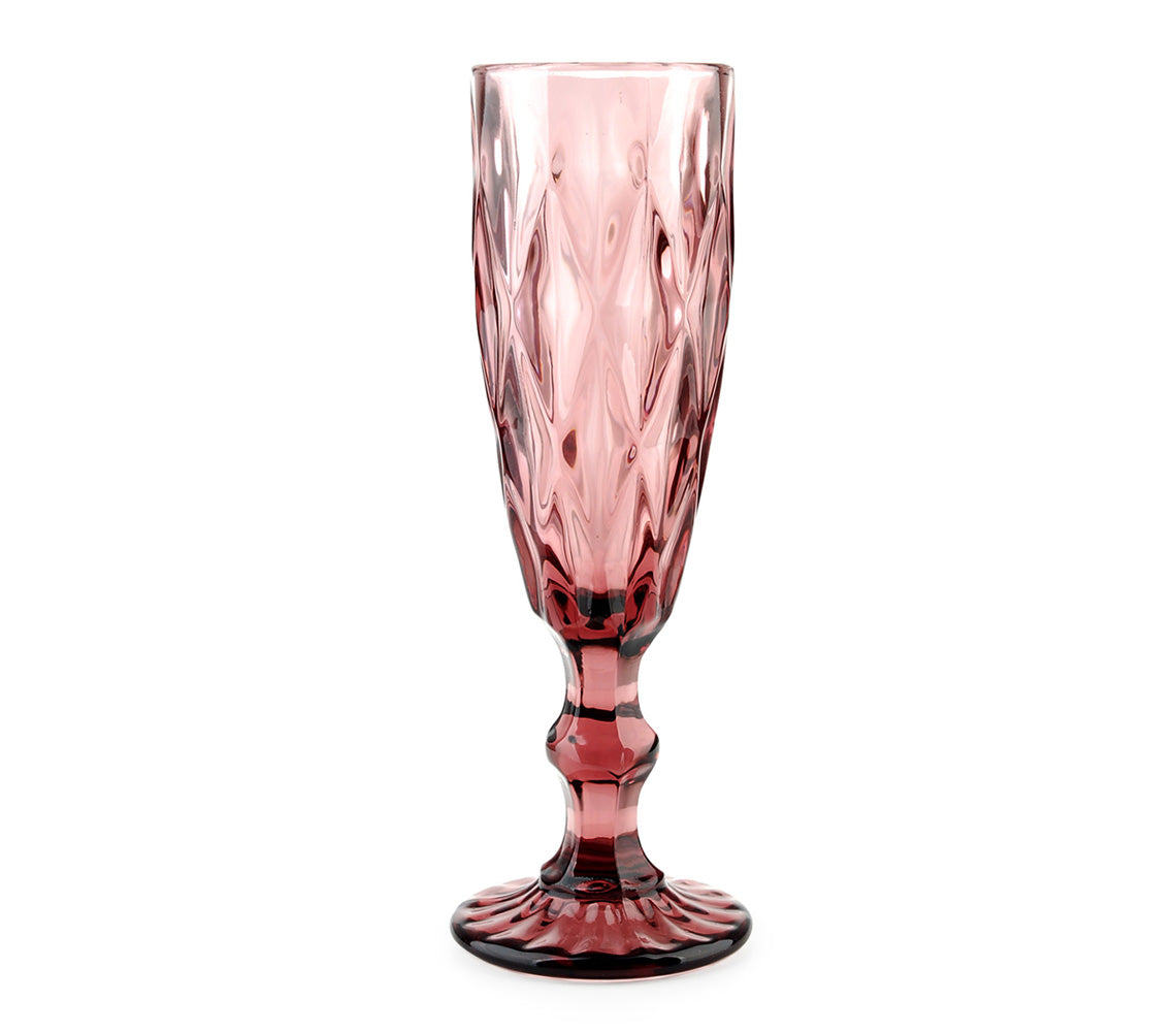 Elise set van 6 Champagneglazen, Roze - DECOR PETIT