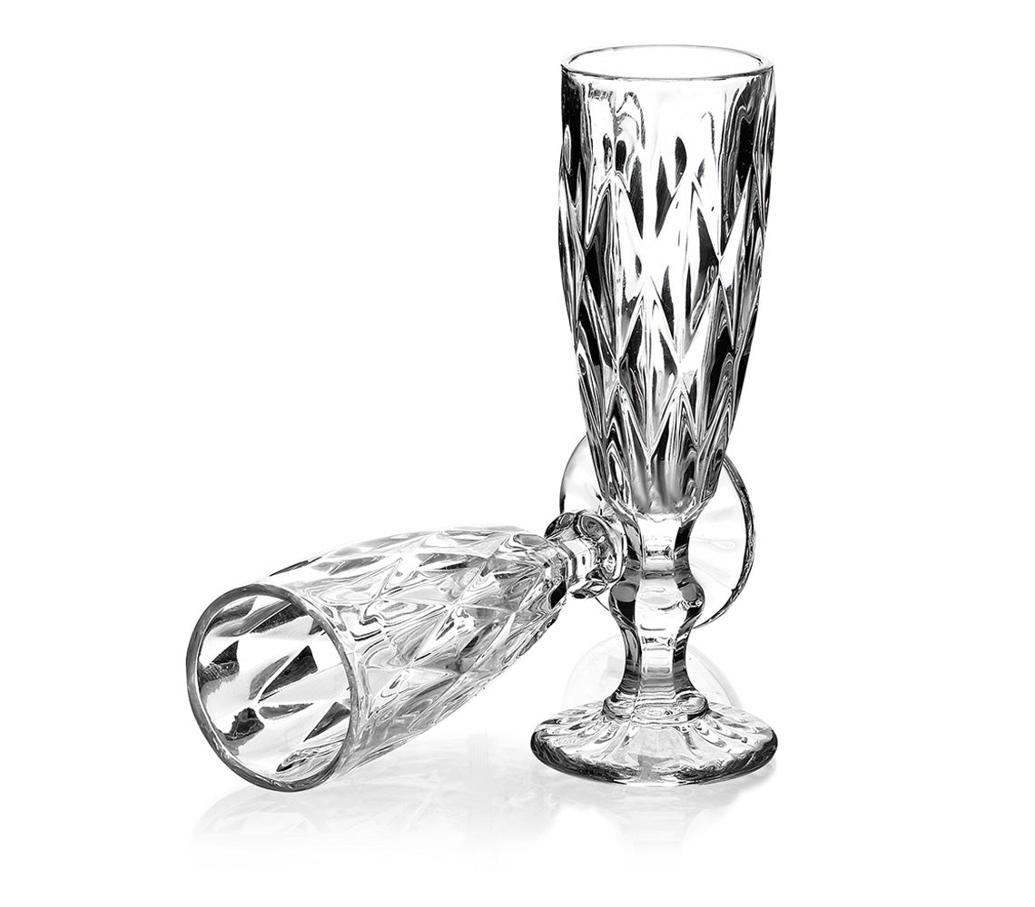 Lot de 6 verres à champagne Elise, transparent - DECOR PETIT