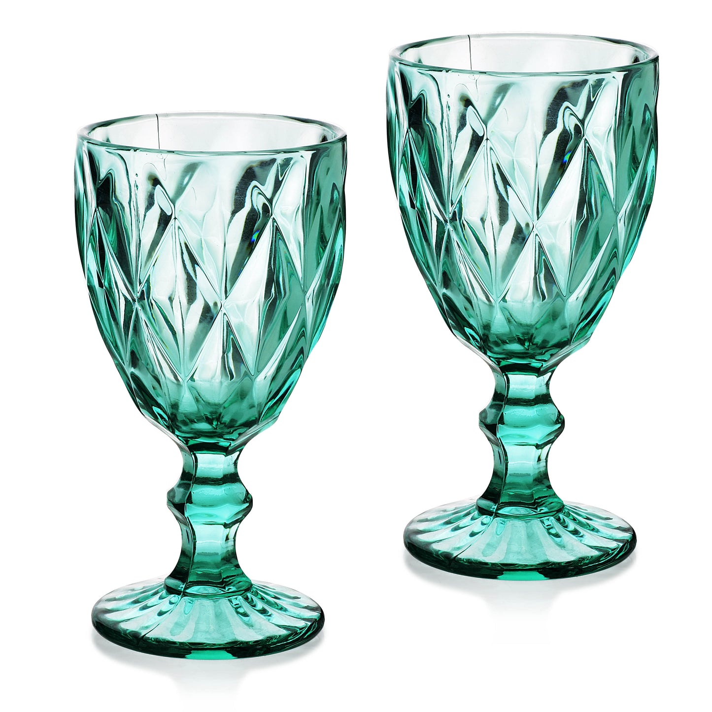 Elise Set of 6 Wine Glass, Turquoise - DECOR PETIT