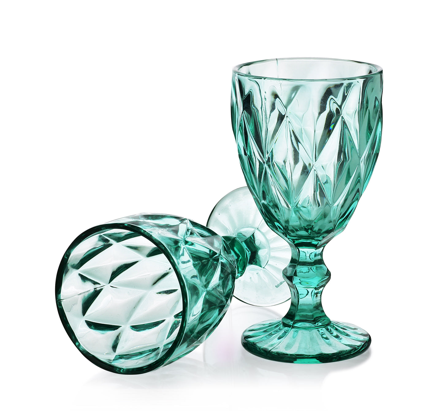 Elise Set of 6 Wine Glass, Turquoise - DECOR PETIT