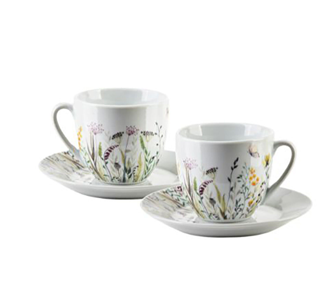 Set de 6 tasses avec soucoupe Joy, Jardin fleuri - DECOR PETIT