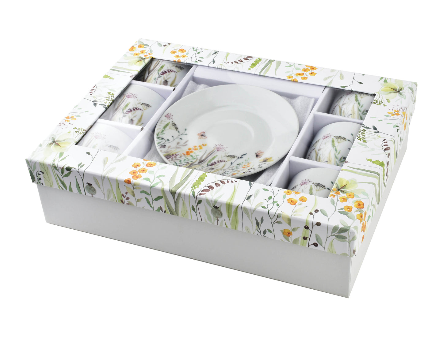 Set de 6 tasses avec soucoupe Joy, Jardin fleuri - DECOR PETIT