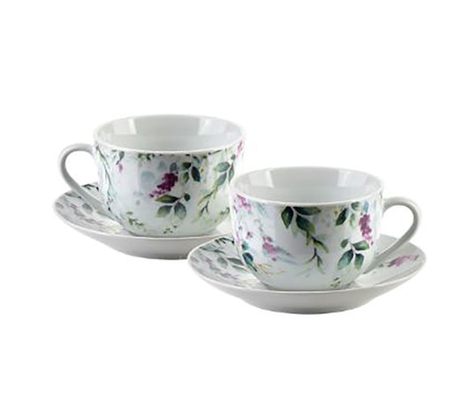 Juego de 2 Tazas y Platillos Joy, Mezcla Floral - DECOR PETIT