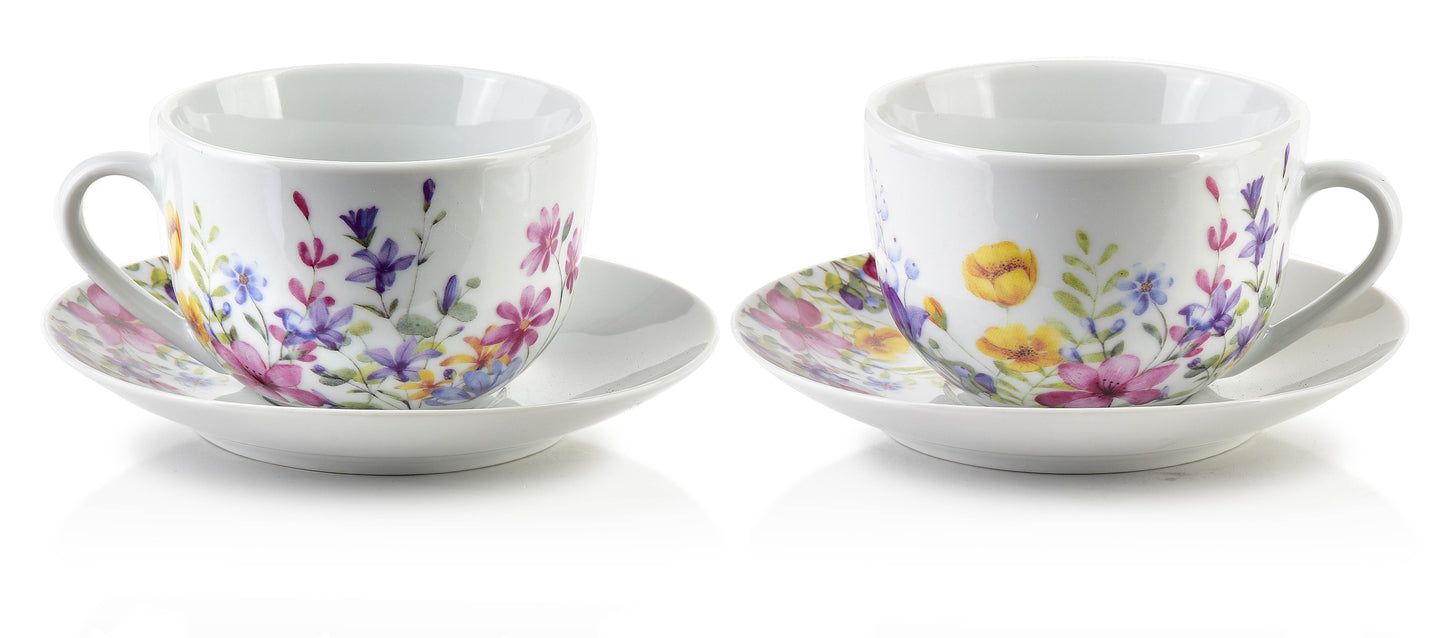 Joy Set of 2 Cups&Saucers, Lily Garden - DECOR PETIT