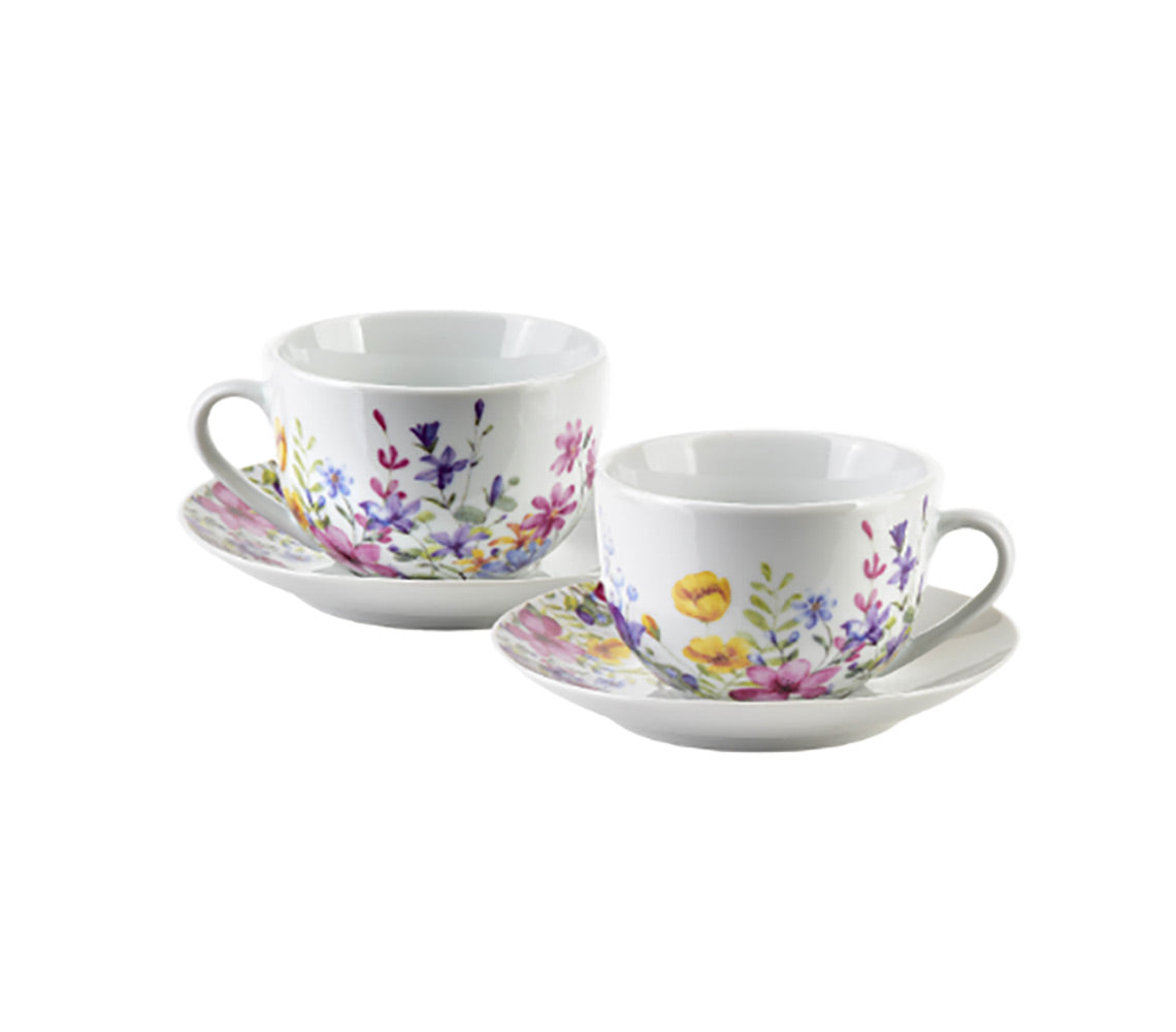 Joy Set of 2 Cups&Saucers, Lily Garden - DECOR PETIT