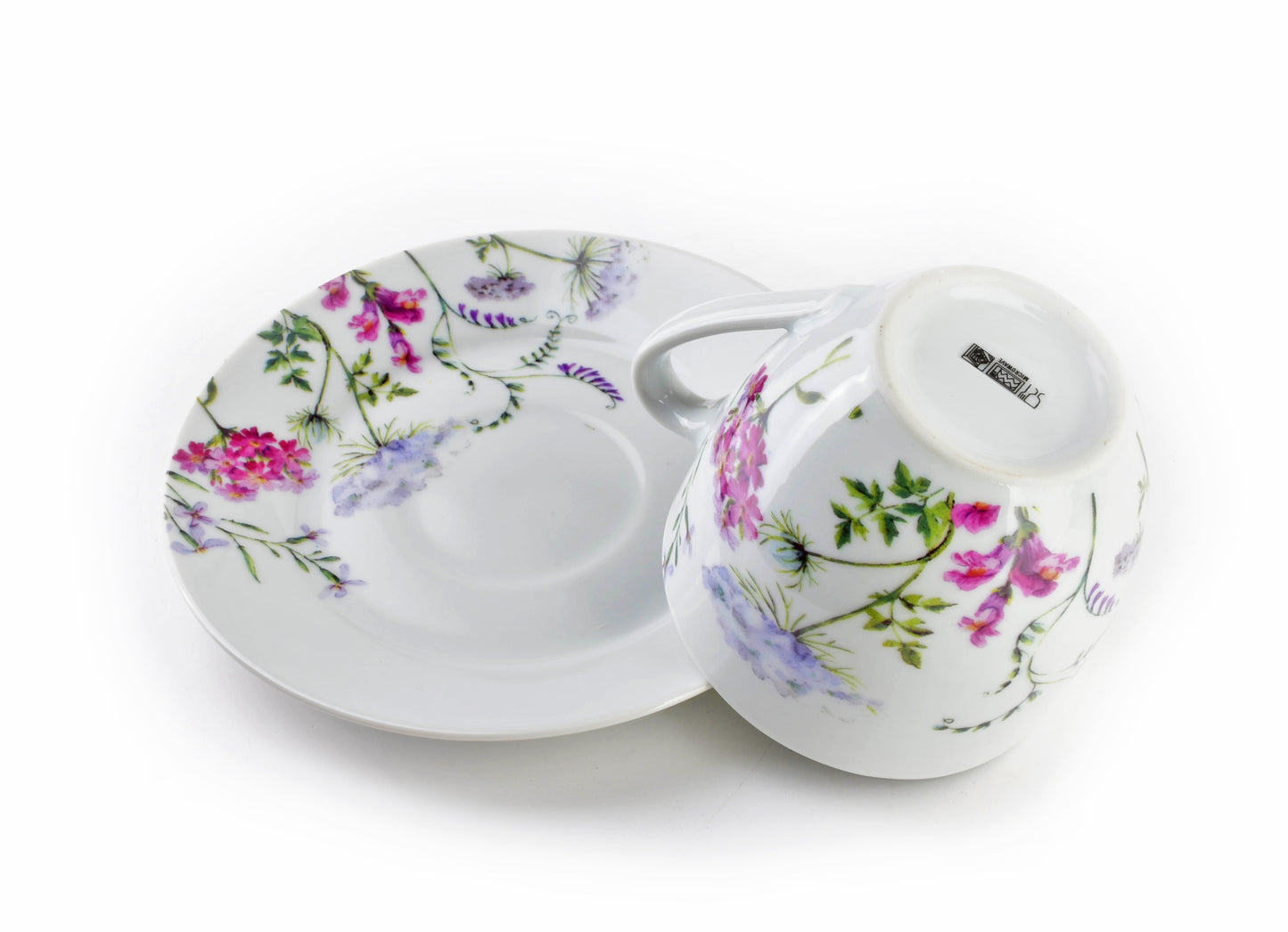 Joy Set 6 Tazze con Piattini, Floral Garden - DECOR PETIT