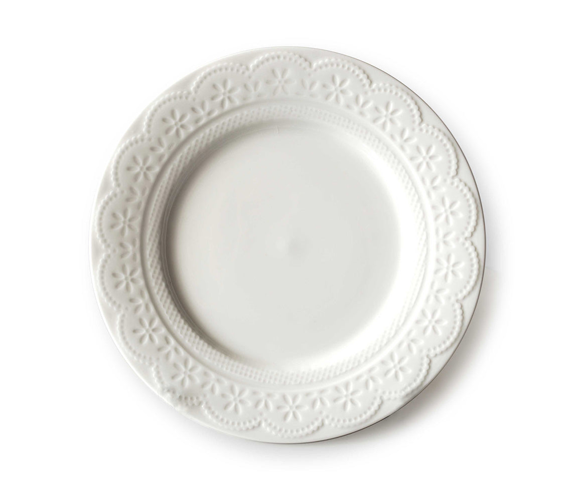 Koronka Set of 6 Dessert Plate, White - DECOR PETIT