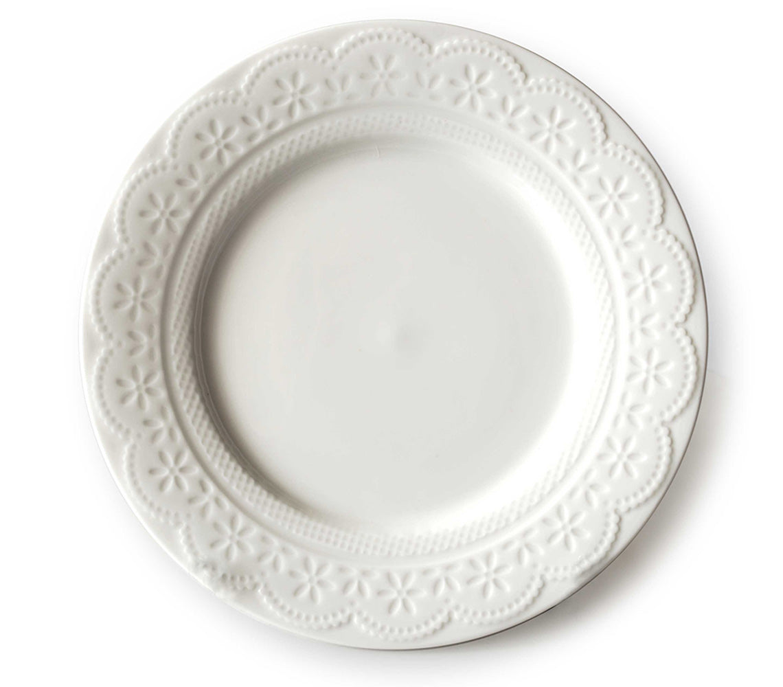 Koronka Set van 6 Dinerborden, Wit - DECOR PETIT