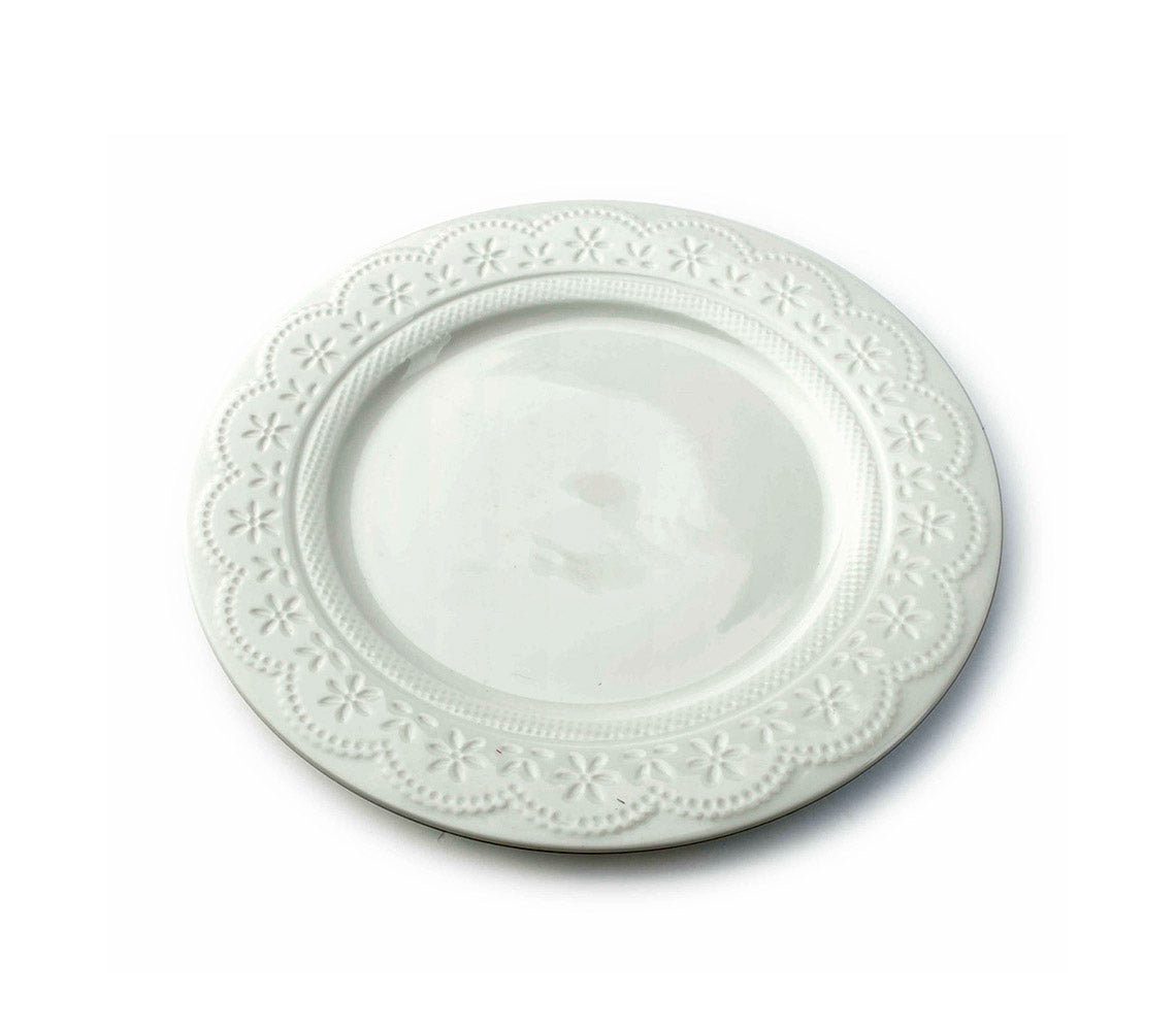 Koronka Set van 6 Dinerborden, Wit - DECOR PETIT