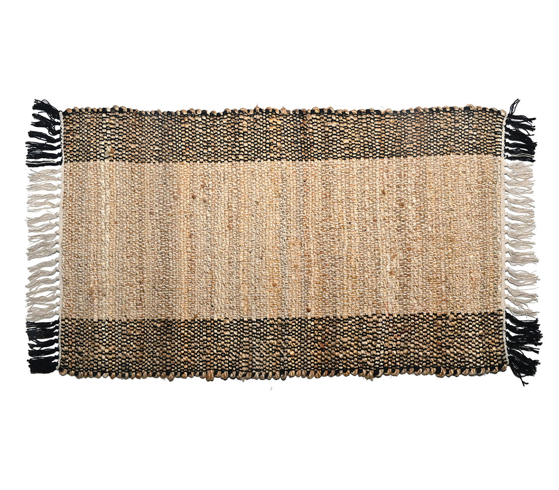 Shaleena Black Sided Jute Rug, 50x80 cm. - DECOR PETIT