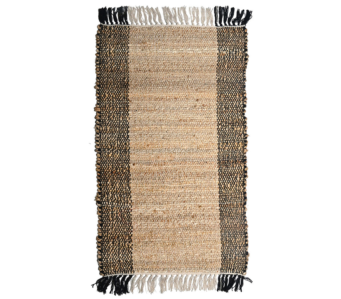 Shaleena Black Sided Jute Rug, 50x80 cm. - DECOR PETIT