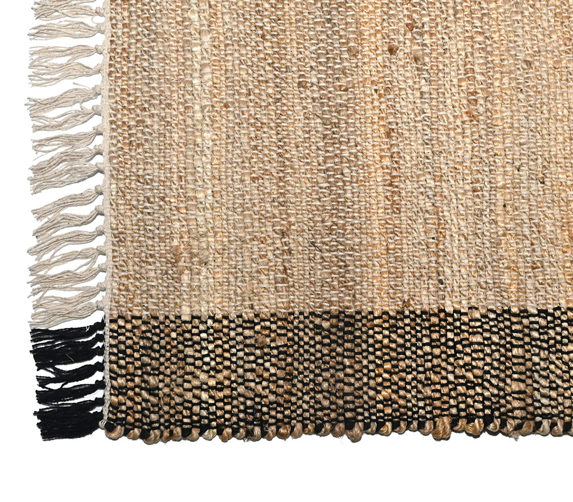 Shaleena Black Sided Jute Rug, 50x80 cm. - DECOR PETIT