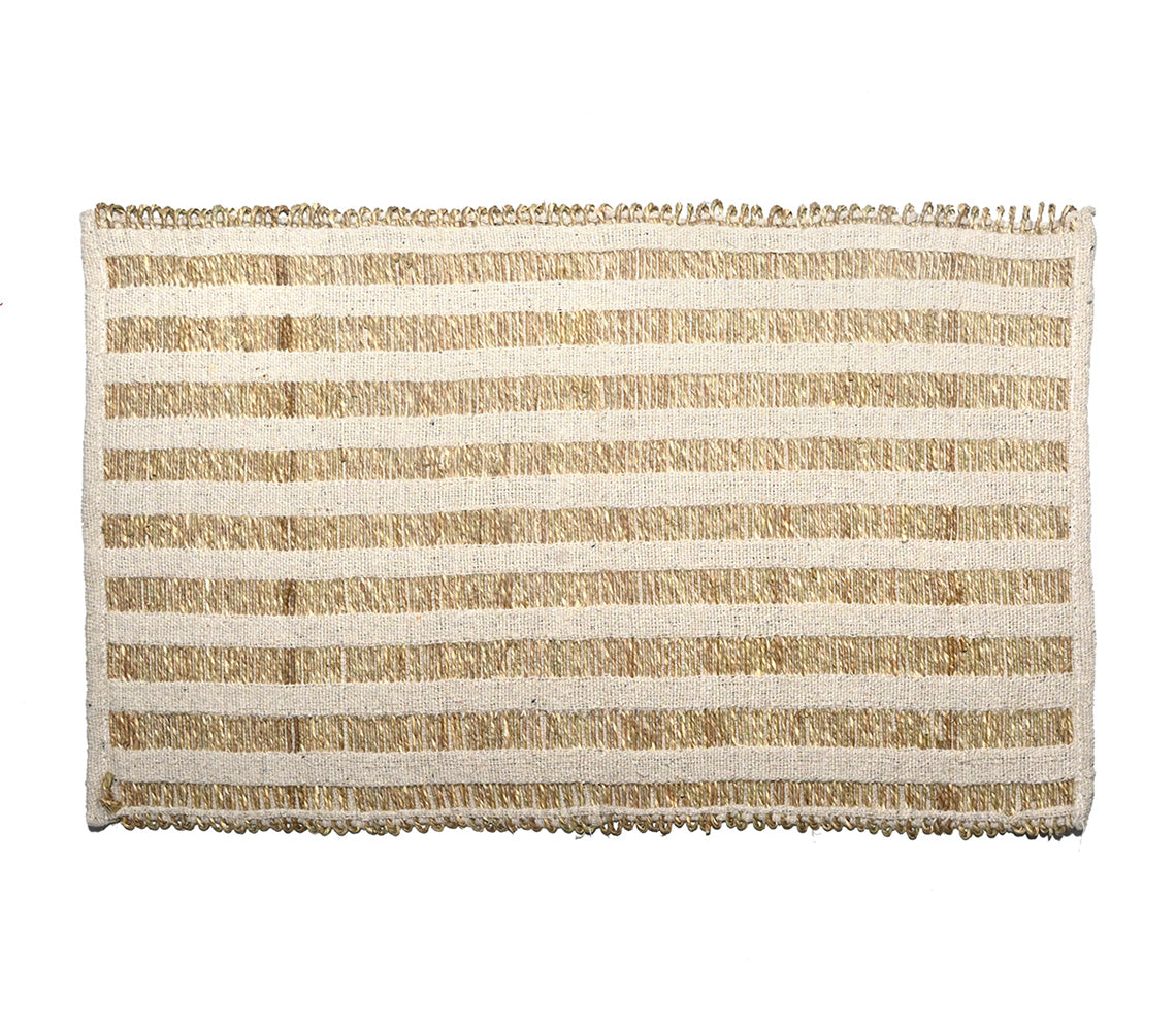 Tappeto Shaila Seagrass in cotone beige, 50x80 cm. - DECOR PETIT