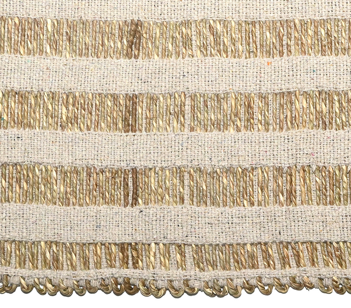 Tapis Shaila en coton beige jonc de mer, 50x80 cm. - DECOR PETIT