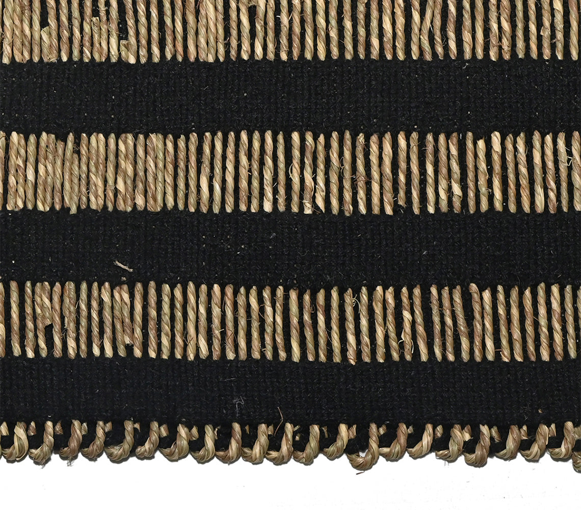 Tappeto Shaila Seagrass in cotone nero, 50x80 cm. - DECOR PETIT