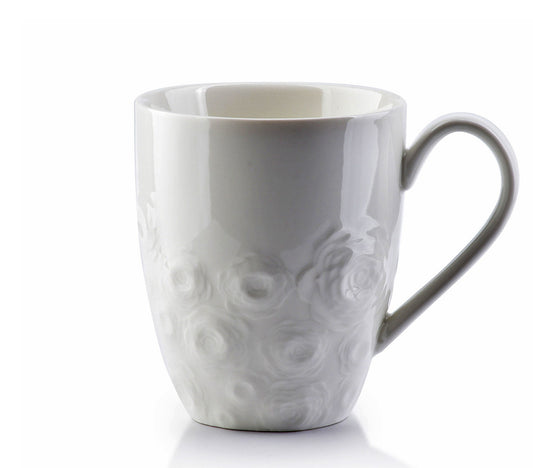 Taza de Porcelana Rose 2, Blanca - DECOR PETIT