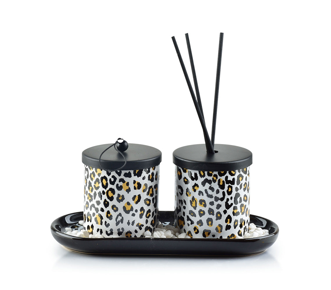 Set candela profumata e diffusore modello Lucille Panther - DECOR PETIT