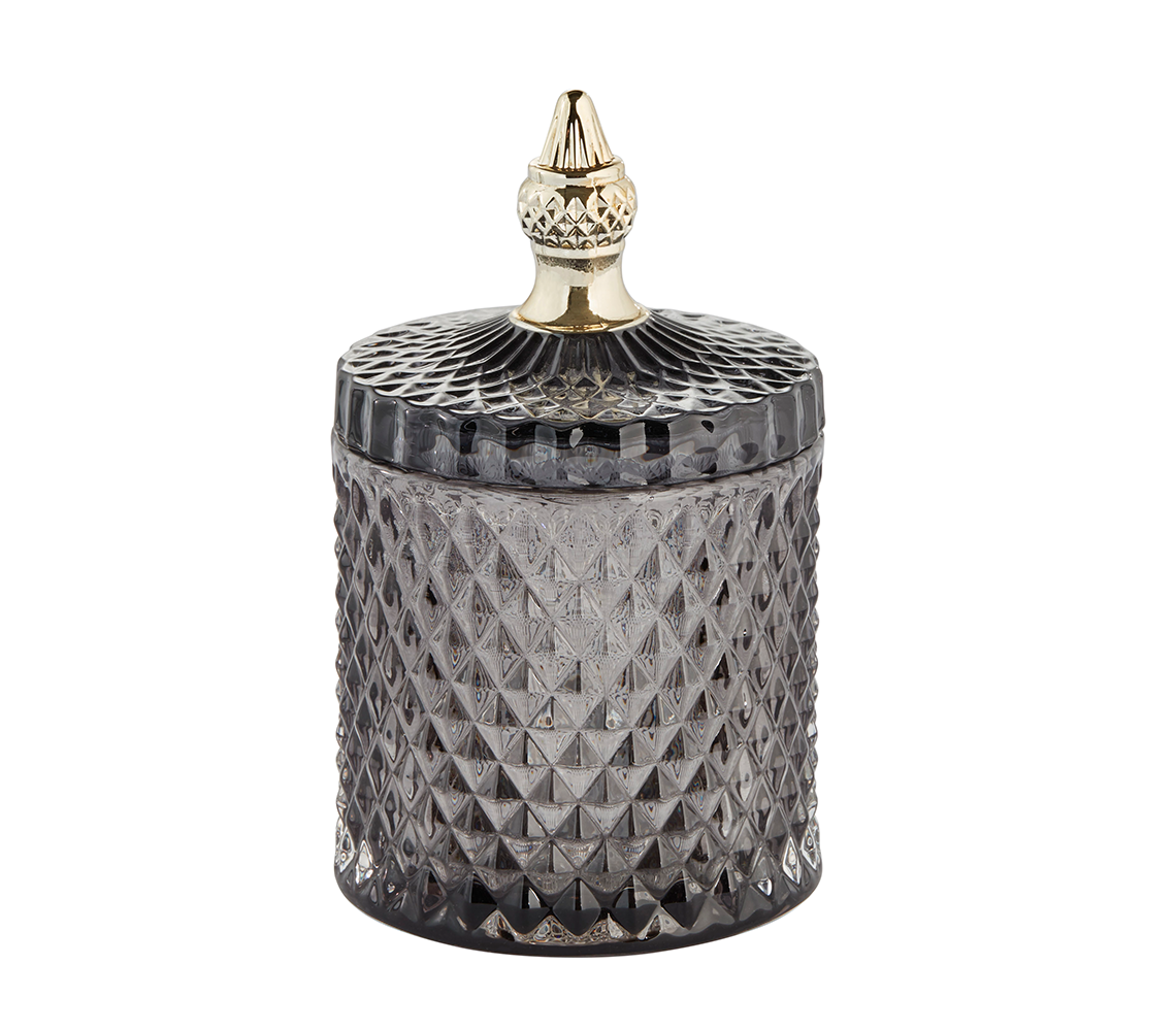 Miya Dark Grey Jar, H17.5 cm. - DECOR PETIT