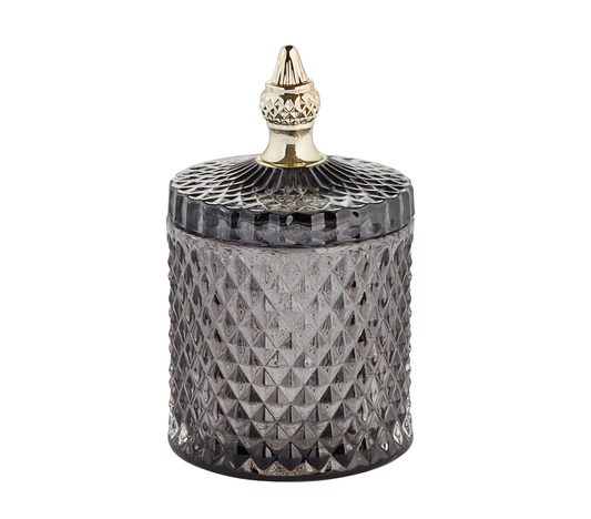 Miya Dark Grey Jar, H17.5 cm. - DECOR PETIT