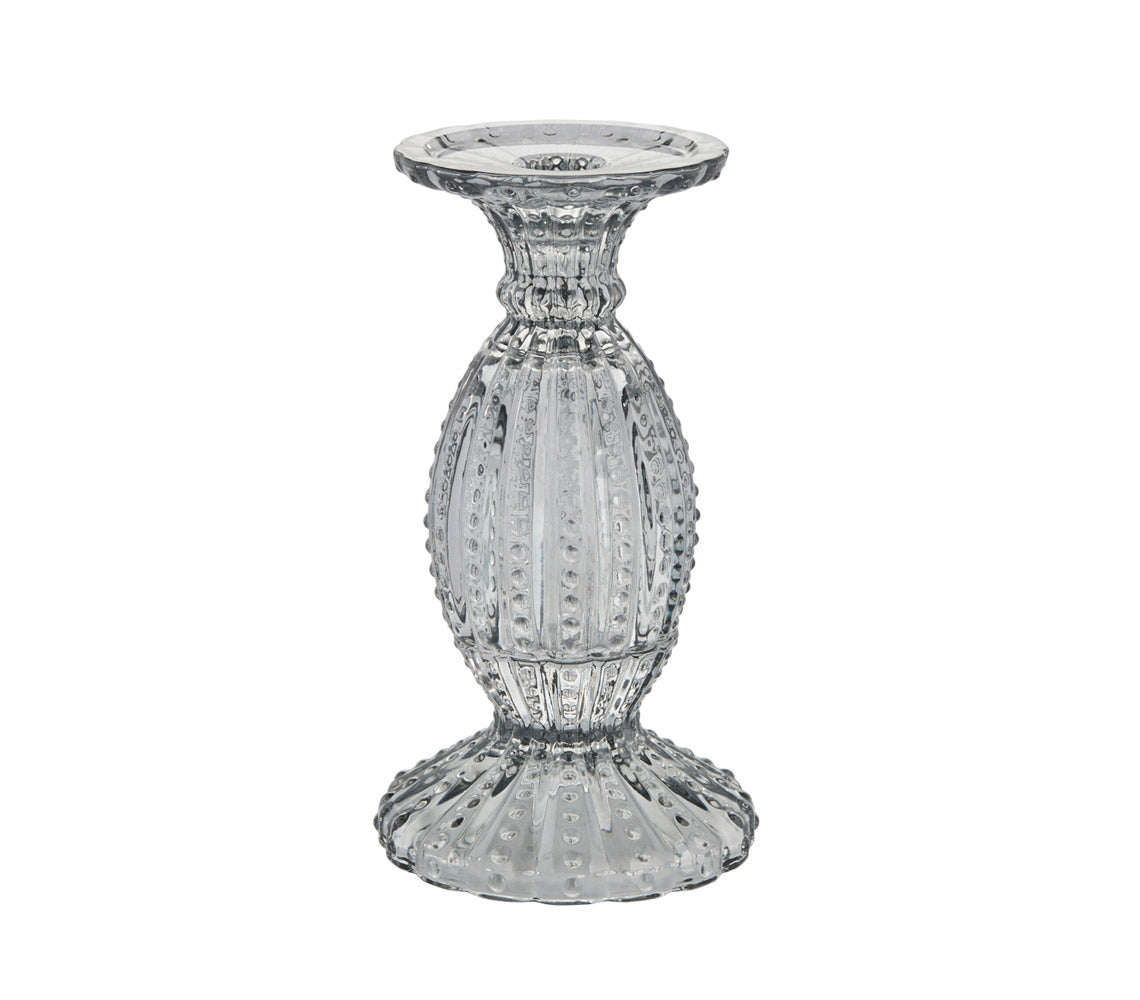 Silva Dark Grey Candlestick, H19 cm. - DECOR PETIT