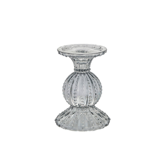 Silva Dark Grey Candlestick, H13.5 cm. - DECOR PETIT