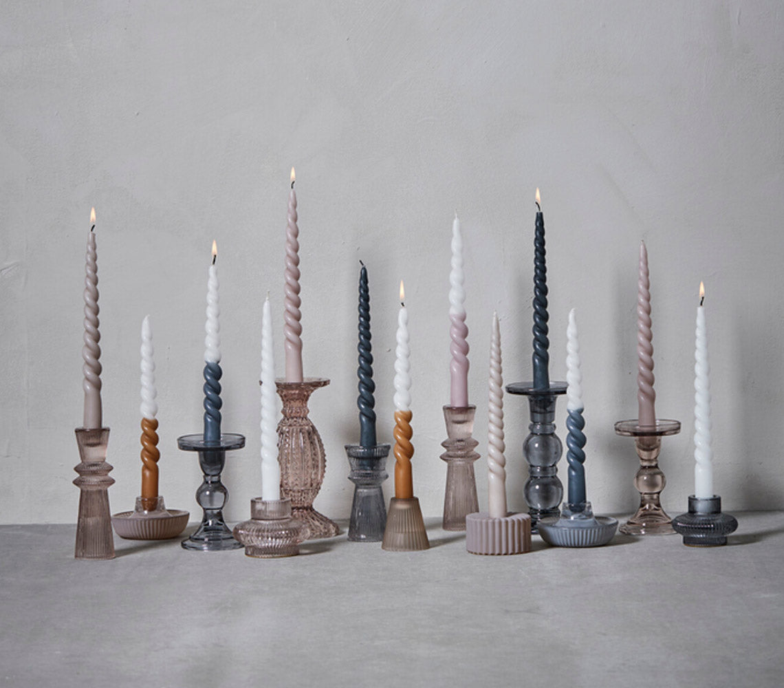 Sivelle Dark Grey Candlestick, H18.5 cm. - DECOR PETIT