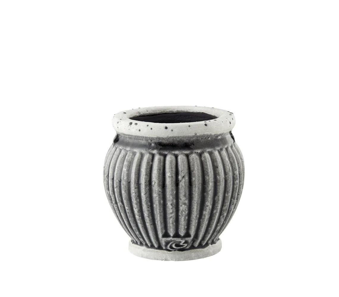 Pot de fleurs Catinia, gris foncé - DECOR PETIT