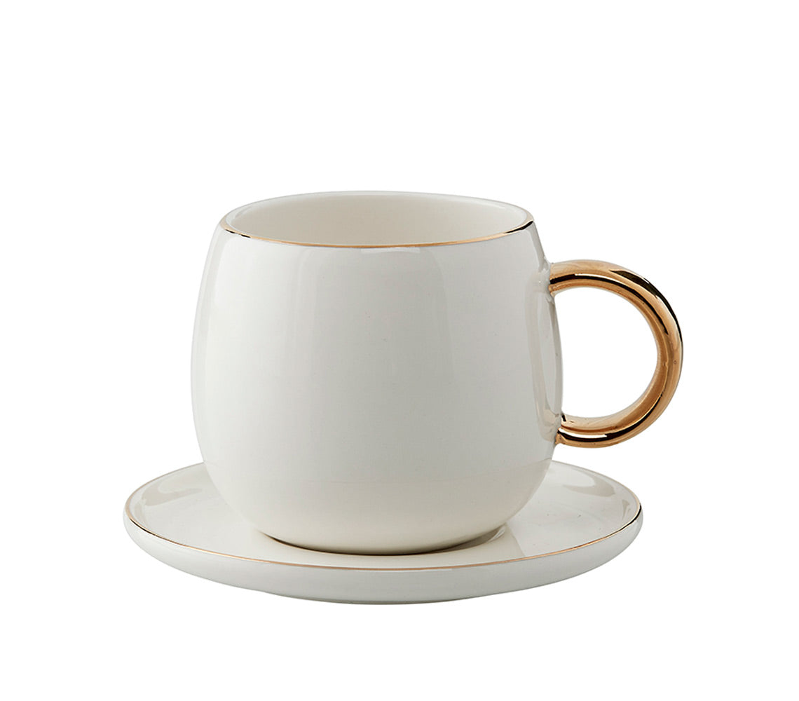 Clara Set of 4 Espresso Cups, White - DECOR PETIT