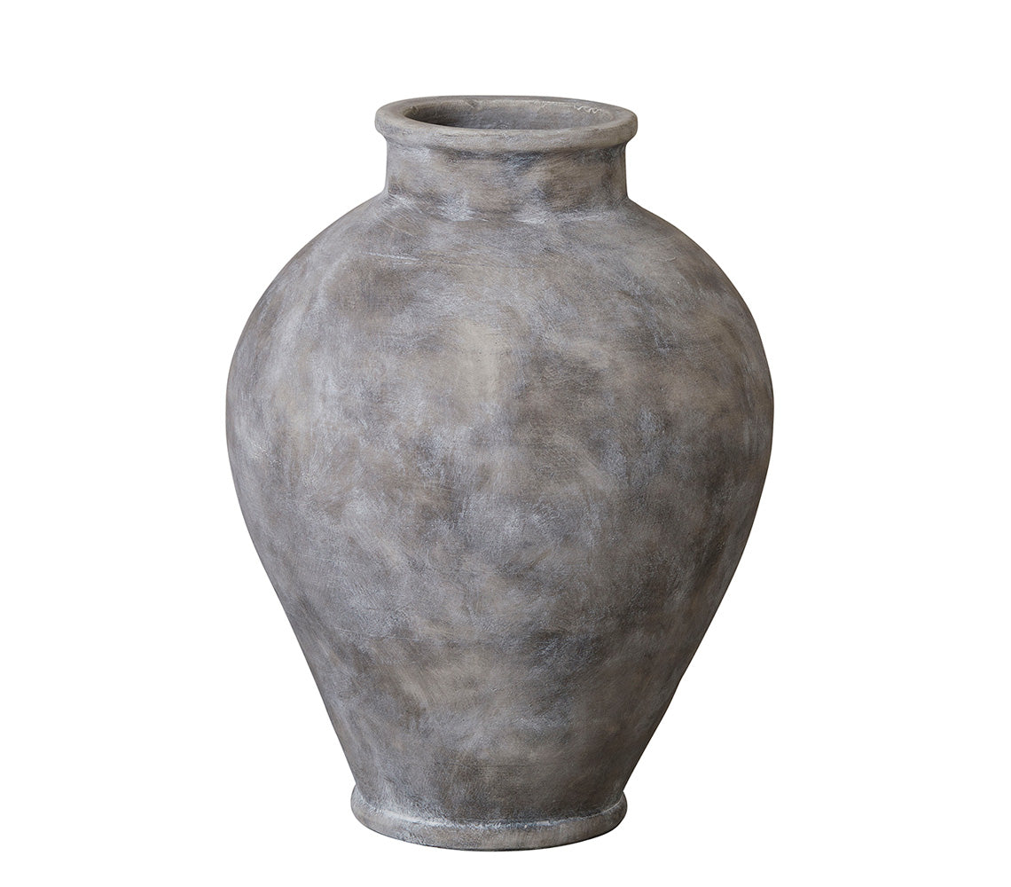 Anna-Vase H48 cm. antikes Grau