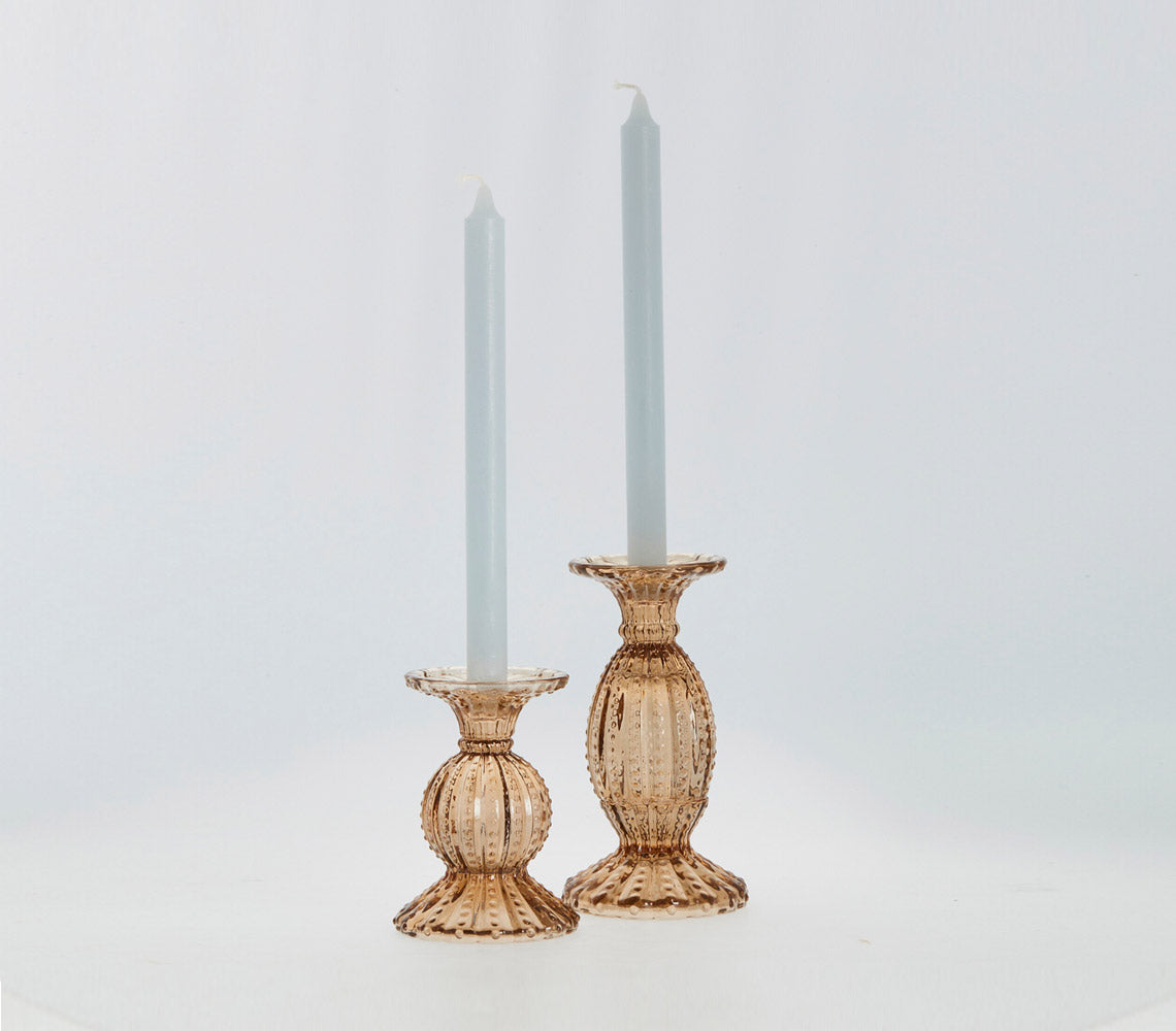 Silva Golden Brown Candlestick, H13.5 cm. - DECOR PETIT