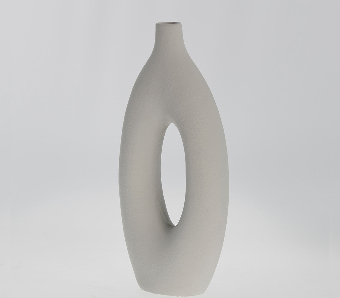 Vase de Décoration Catia Gris Argent, H33 cm. - DECOR PETIT