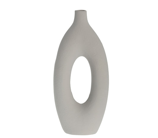 Vaso Decoro Catia Grigio Argento, H33 cm. - DECOR PETIT