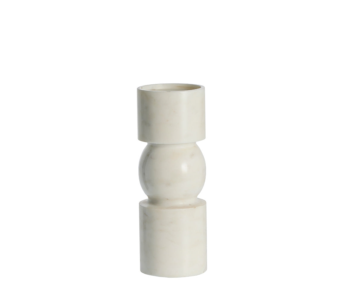 Ellia White Candlestick, H23 cm. - DECOR PETIT