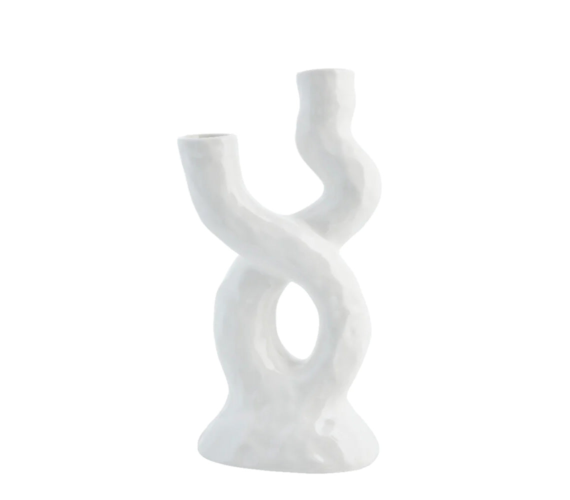 Corille White Decor Vase, H25 cm. - DECOR PETIT